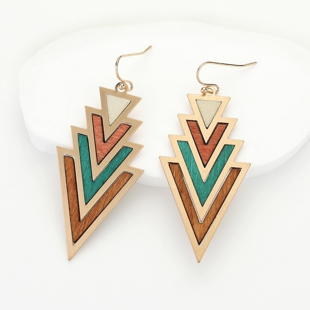 NEW Wood Arrow Teal Boho Dangle Earrings